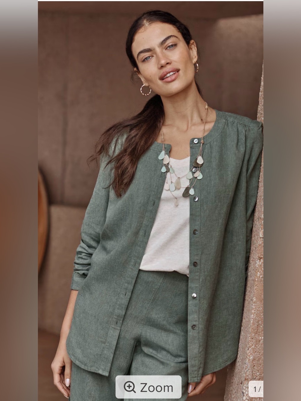 J. Jill Pure Jill Linen-Blend Button-Front Shirt Lightweight Jacket Size XL